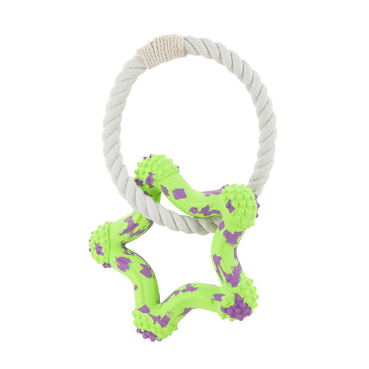 Interactive Rope Toy Green Star