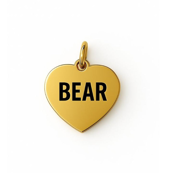 Stainless Steel Pet Tag - Heart - Gold