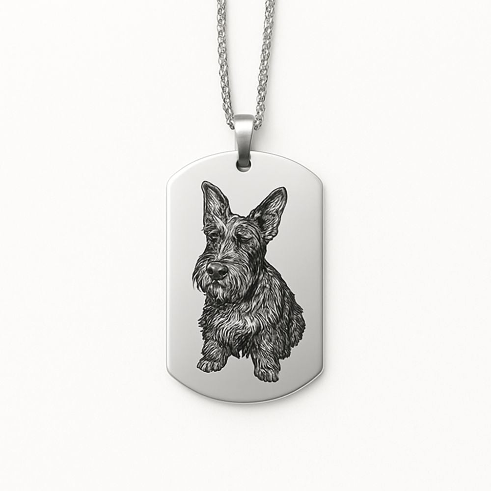 Stainless Steel Pendant with Deep-Engraved Pet Portrait