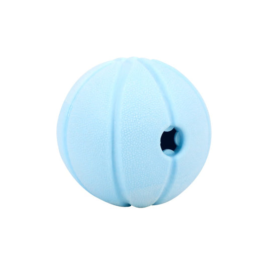 Interactive Dog Treat Dispenser Ball with Built in Squeak Sound - Blue