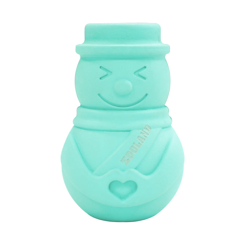 Interactive Dog Treat Dispenser Toy Blue Snowman