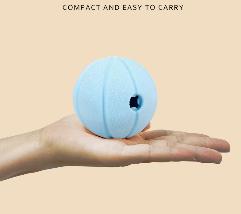Interactive Dog Treat Dispenser Ball with Built in Squeak Sound - Blue