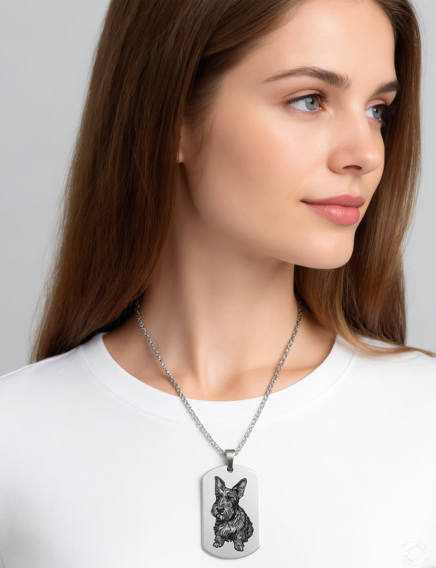 Stainless Steel Pendant with Deep-Engraved Pet Portrait