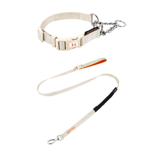 Martingale Collar and Leash Set - Beige