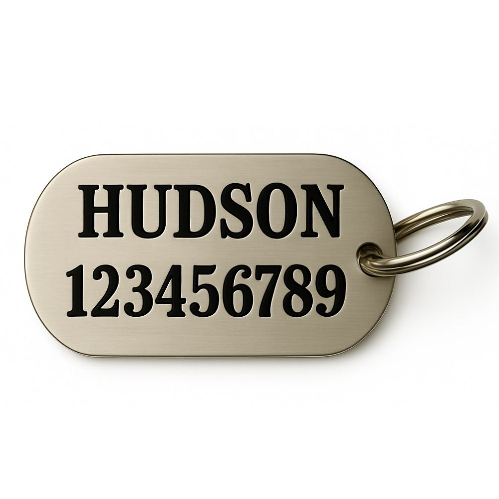 Stainless Steel Pet Tag - Rectangle - Silver