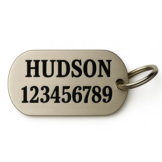 Stainless Steel Pet Tag - Rectangle - Silver