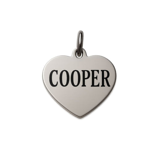 Stainless Steel Pet Tag - Heart - Silver
