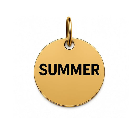 Stainless Steel Pet Tag - Circle - Gold