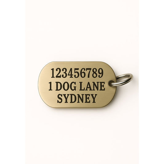 Stainless Steel Pet Tag - Rectangle - Silver