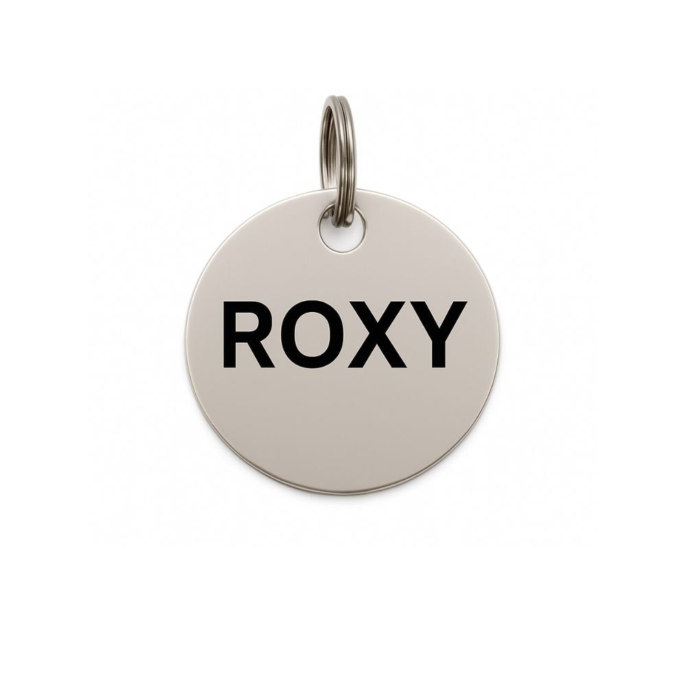 Stainless Steel Pet Tag - Circle - Silver